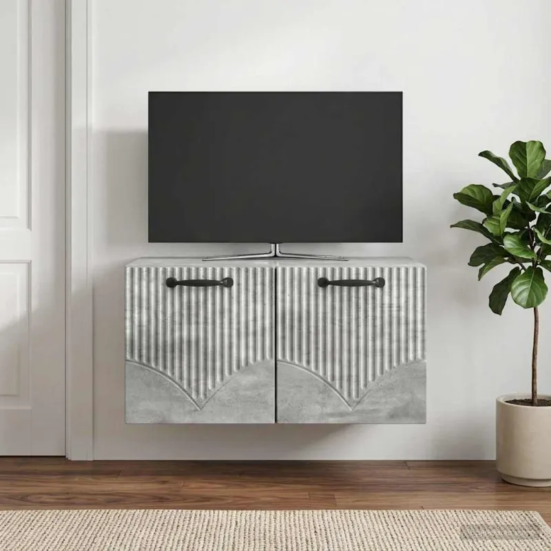 Sieninė TV spintelė Betono pilka 59,5 x 41 x 30 cm