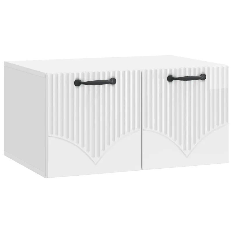 Sieninė TV spintelė Itin blizgi balta 59,5 x 41 x 30 cm