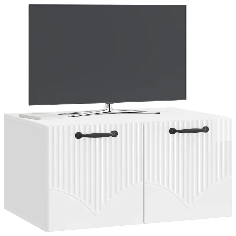 Sieninė TV spintelė Itin blizgi balta 59,5 x 41 x 30 cm