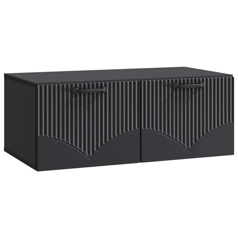 Sieninė TV spintelė Juoda 78,5 x 41 x 30 cm Apdirbta mediena