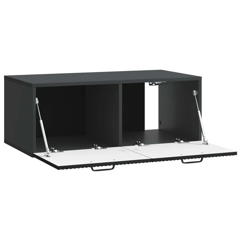 Sieninė TV spintelė Juoda 78,5 x 41 x 30 cm Apdirbta mediena