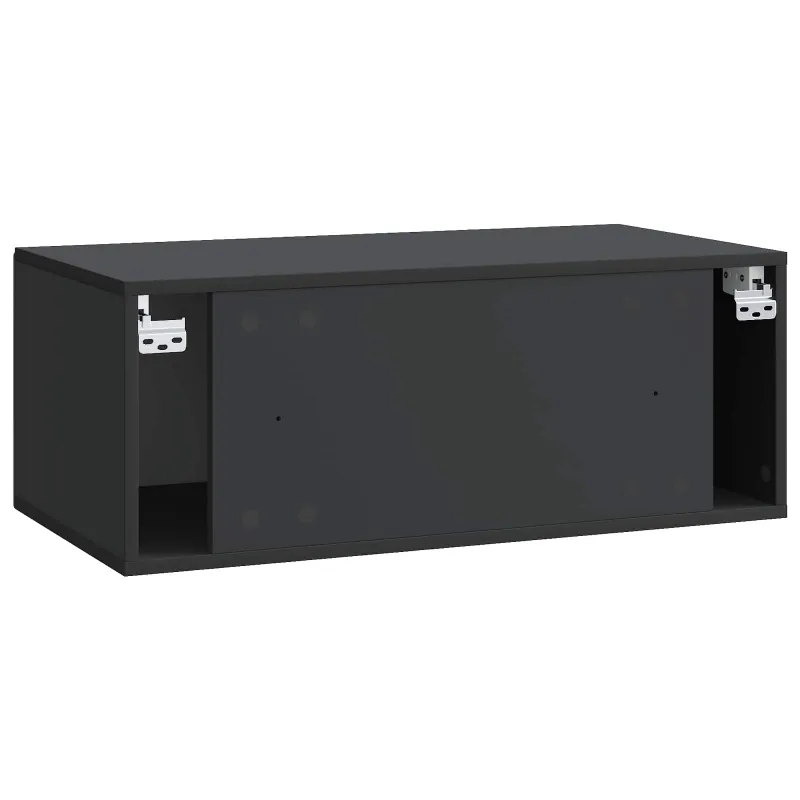 Sieninė TV spintelė Juoda 78,5 x 41 x 30 cm Apdirbta mediena