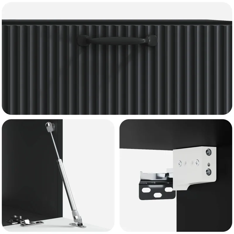 Sieninė TV spintelė Juoda 78,5 x 41 x 30 cm Apdirbta mediena