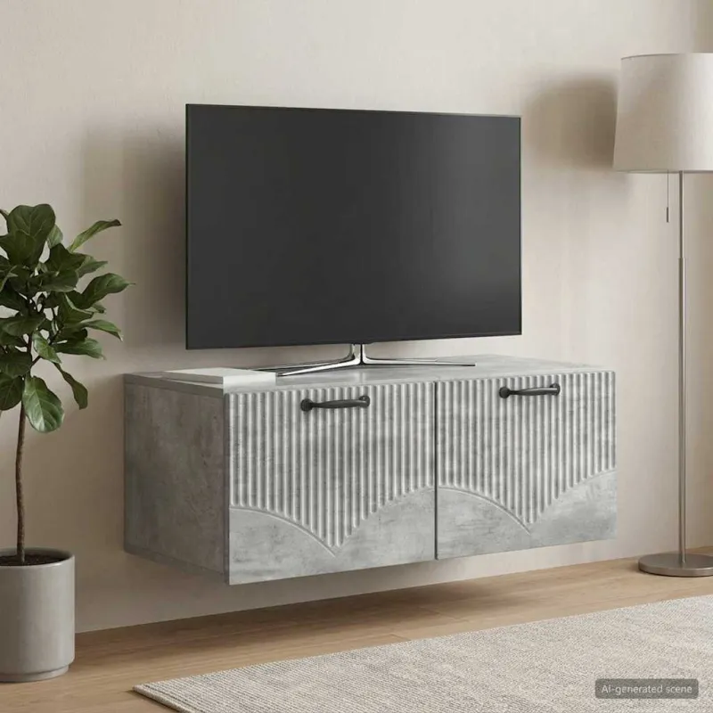 Sieninė TV spintelė Betono pilka 78,5 x 41 x 30 cm