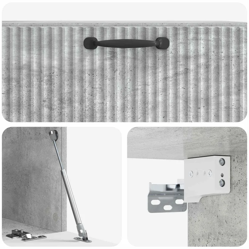 Sieninė TV spintelė Betono pilka 78,5 x 41 x 30 cm