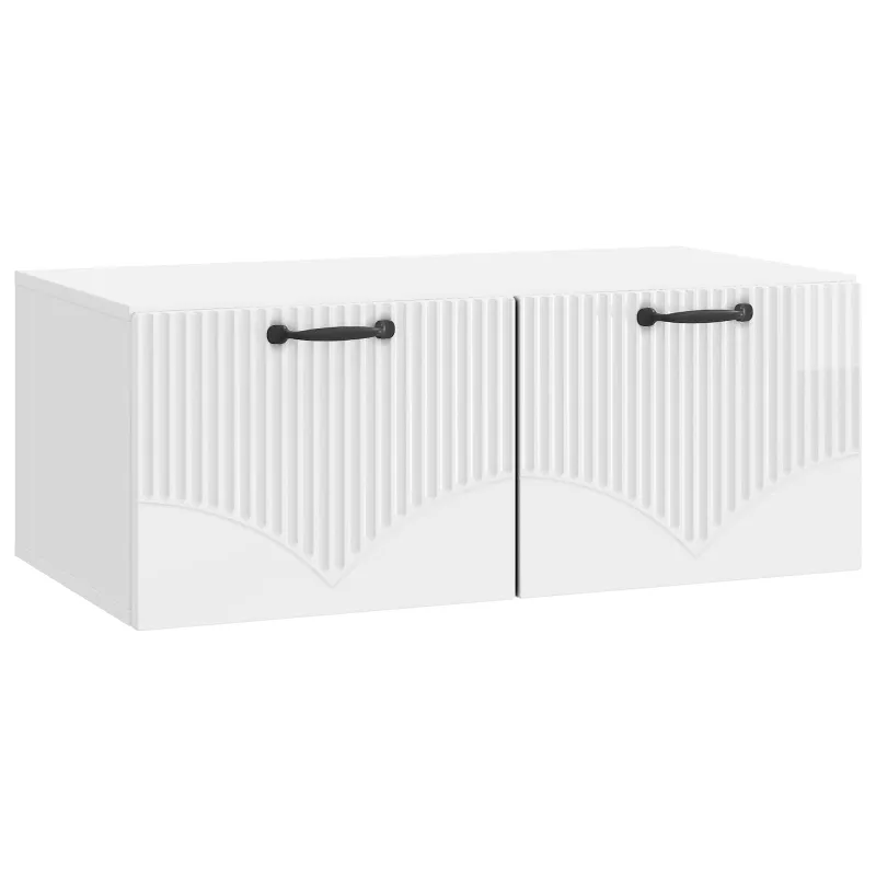 Sieninė TV spintelė Itin blizgi balta 78,5 x 41 x 30 cm
