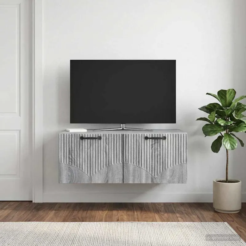 Sieninė TV spintelė Pilka sonoma ąžuolo 78,5 x 41 x 30 cm