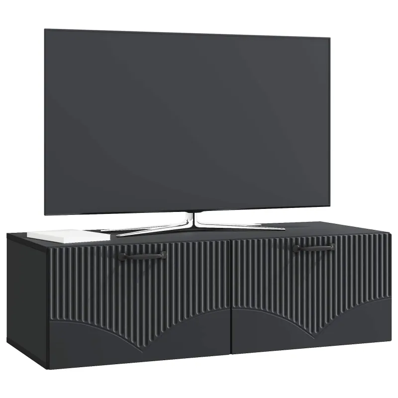 Sieninė TV spintelė Juoda 98 x 41 x 30 cm Apdirbta mediena