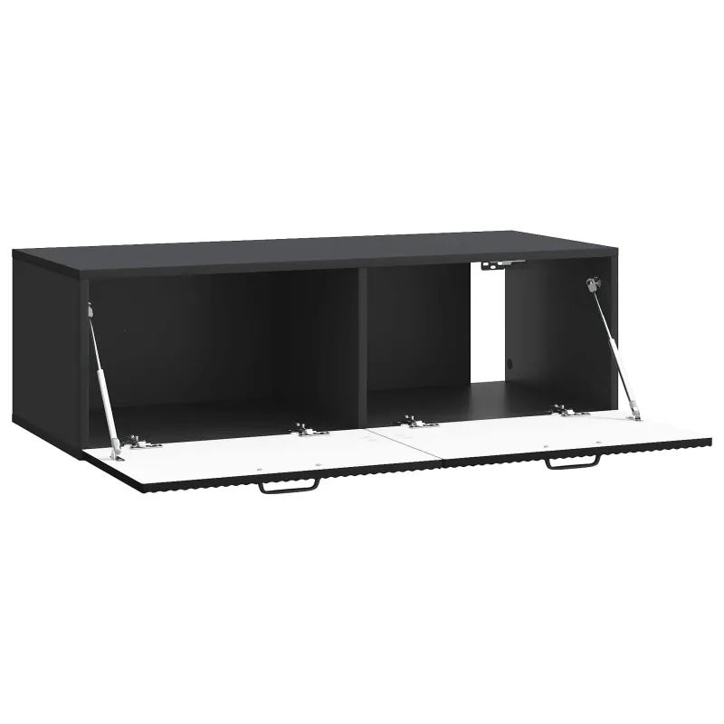 Sieninė TV spintelė Juoda 98 x 41 x 30 cm Apdirbta mediena