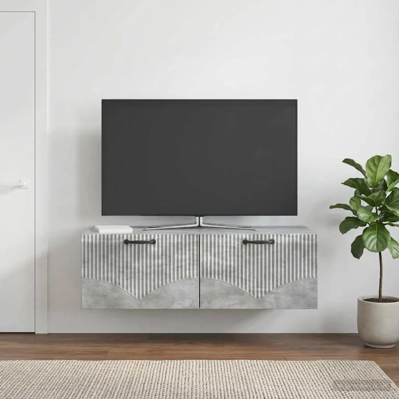 Sieninė TV spintelė Betono pilka 98 x 41 x 30 cm