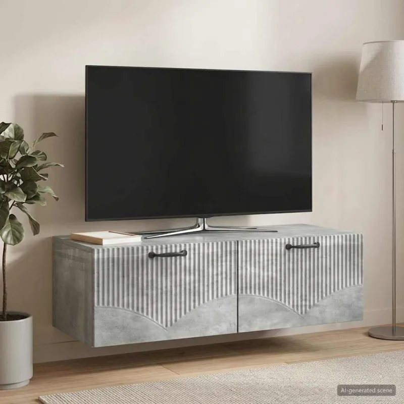Sieninė TV spintelė Betono pilka 98 x 41 x 30 cm