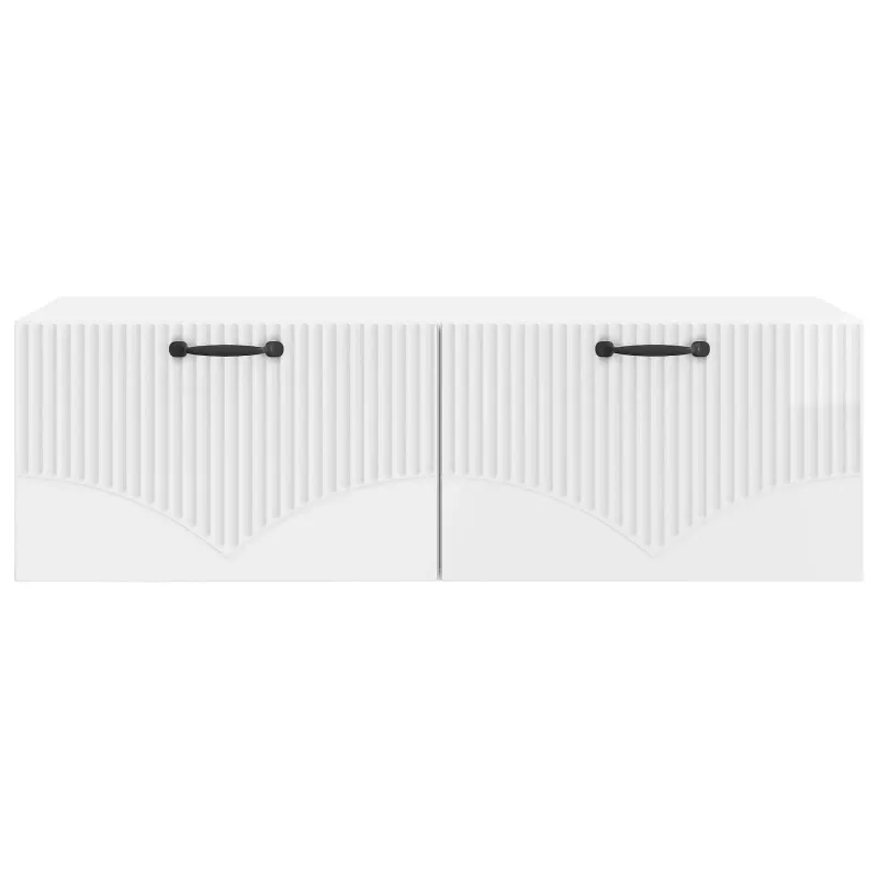 Sieninė TV spintelė Itin blizgi balta 98 x 41 x 30 cm