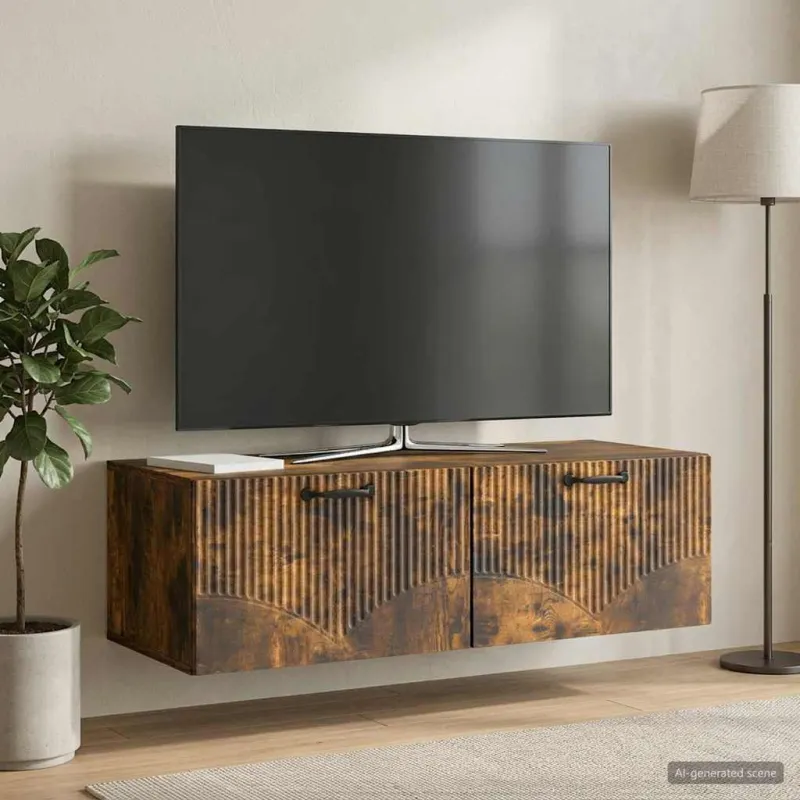 Sieninė TV spintelė Dūminio ąžuolo 98 x 41 x 30 cm