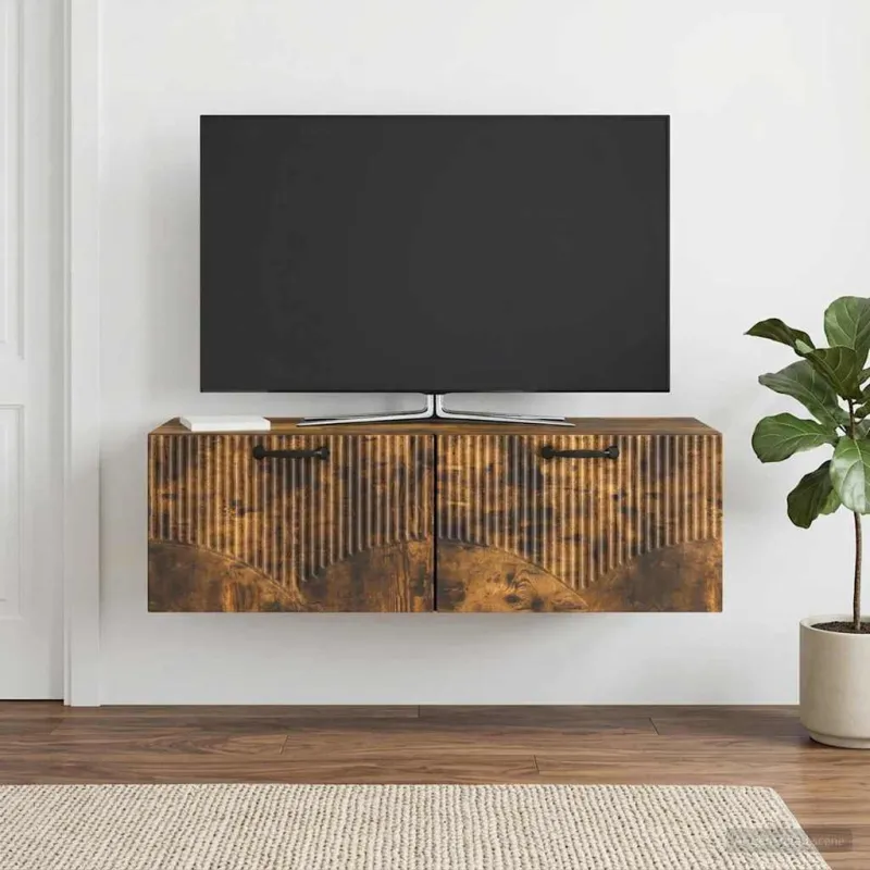 Sieninė TV spintelė Dūminio ąžuolo 98 x 41 x 30 cm