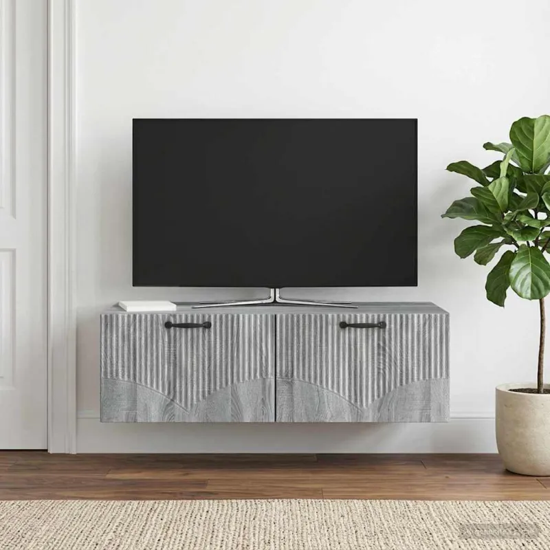 Sieninė TV spintelė Pilka sonoma ąžuolo 98 x 41 x 30 cm