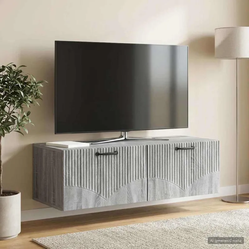 Sieninė TV spintelė Pilka sonoma ąžuolo 98 x 41 x 30 cm