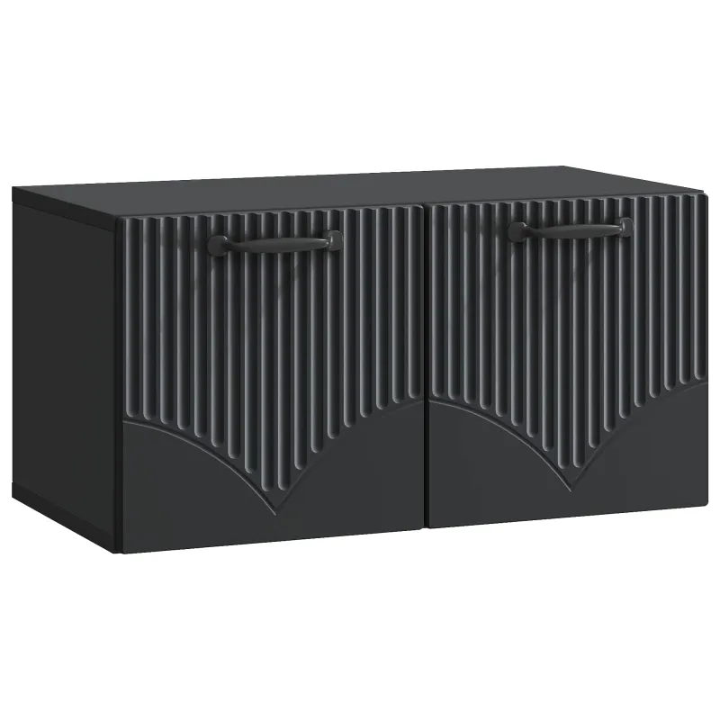 Sieninė TV spintelė Juoda 59,5 x 31 x 30 cm Apdirbta mediena