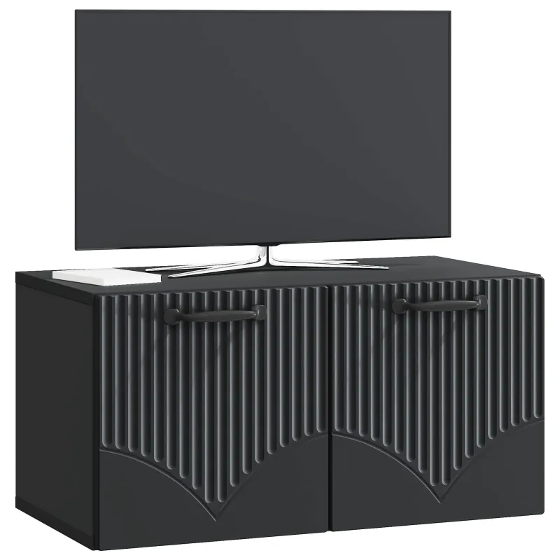 Sieninė TV spintelė Juoda 59,5 x 31 x 30 cm Apdirbta mediena