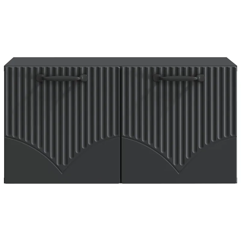 Sieninė TV spintelė Juoda 59,5 x 31 x 30 cm Apdirbta mediena