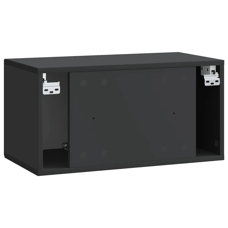 Sieninė TV spintelė Juoda 59,5 x 31 x 30 cm Apdirbta mediena