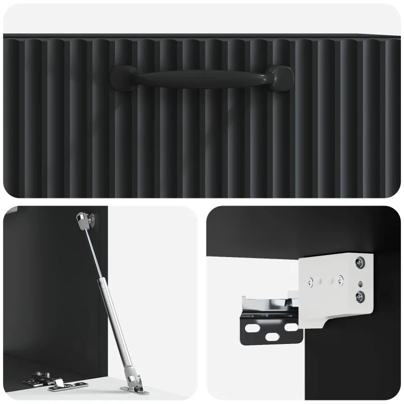 Sieninė TV spintelė Juoda 59,5 x 31 x 30 cm Apdirbta mediena