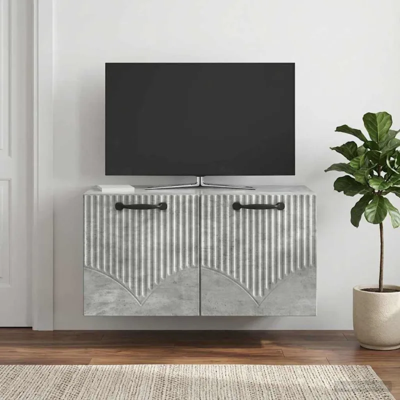 Sieninė TV spintelė Betono pilka 59,5 x 31 x 30 cm