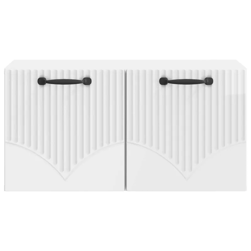Sieninė TV spintelė Itin blizgi balta 59,5 x 31 x 30 cm