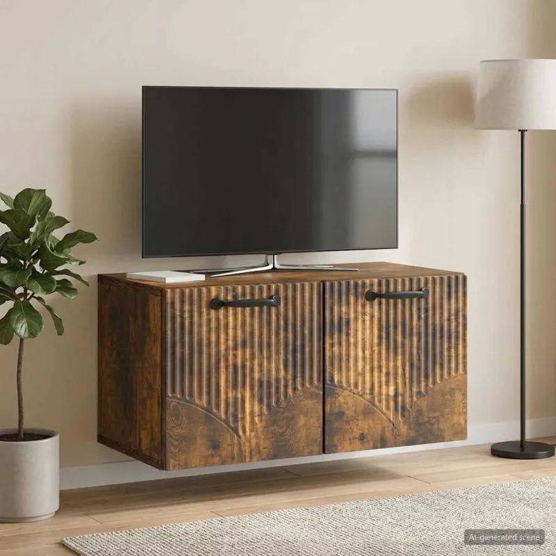 Sieninė TV spintelė Dūminio ąžuolo 59,5 x 31 x 30 cm