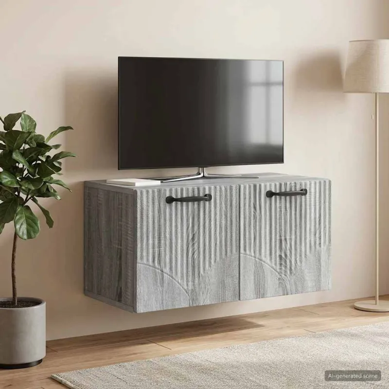 Sieninė TV spintelė Pilka sonoma ąžuolo 59,5 x 31 x 30 cm