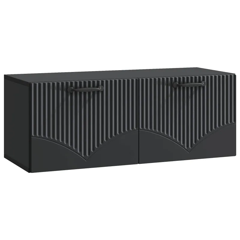 Sieninė TV spintelė Juoda 78,5 x 31 x 30 cm Apdirbta mediena