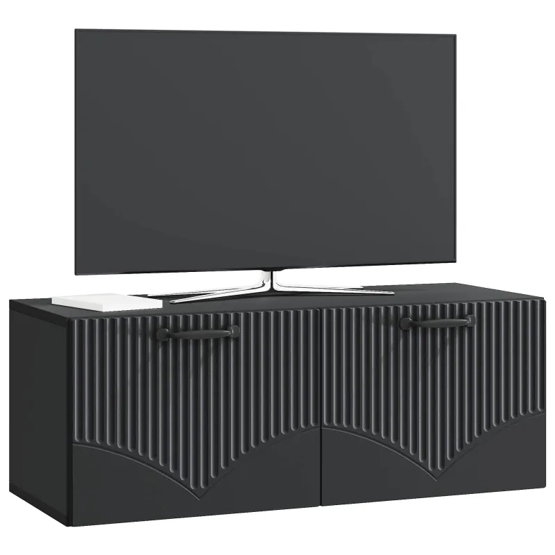 Sieninė TV spintelė Juoda 78,5 x 31 x 30 cm Apdirbta mediena