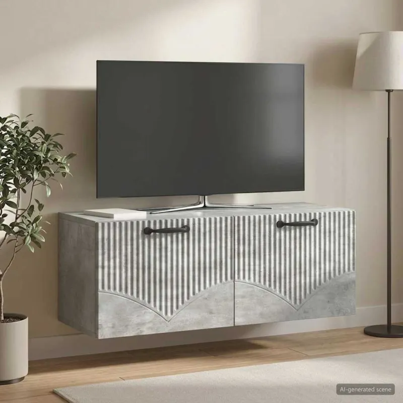 Sieninė TV spintelė Betono pilka 78,5 x 31 x 30 cm