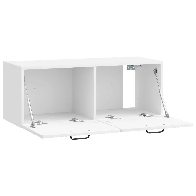 Sieninė TV spintelė Itin blizgi balta 78,5 x 31 x 30 cm