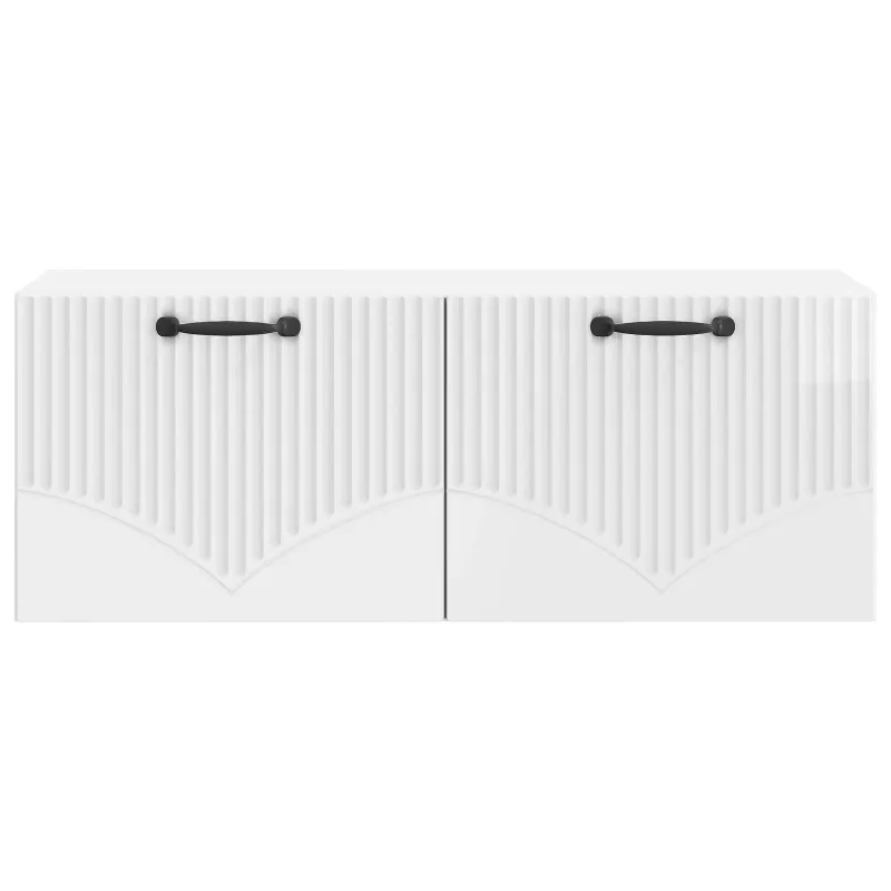 Sieninė TV spintelė Itin blizgi balta 78,5 x 31 x 30 cm
