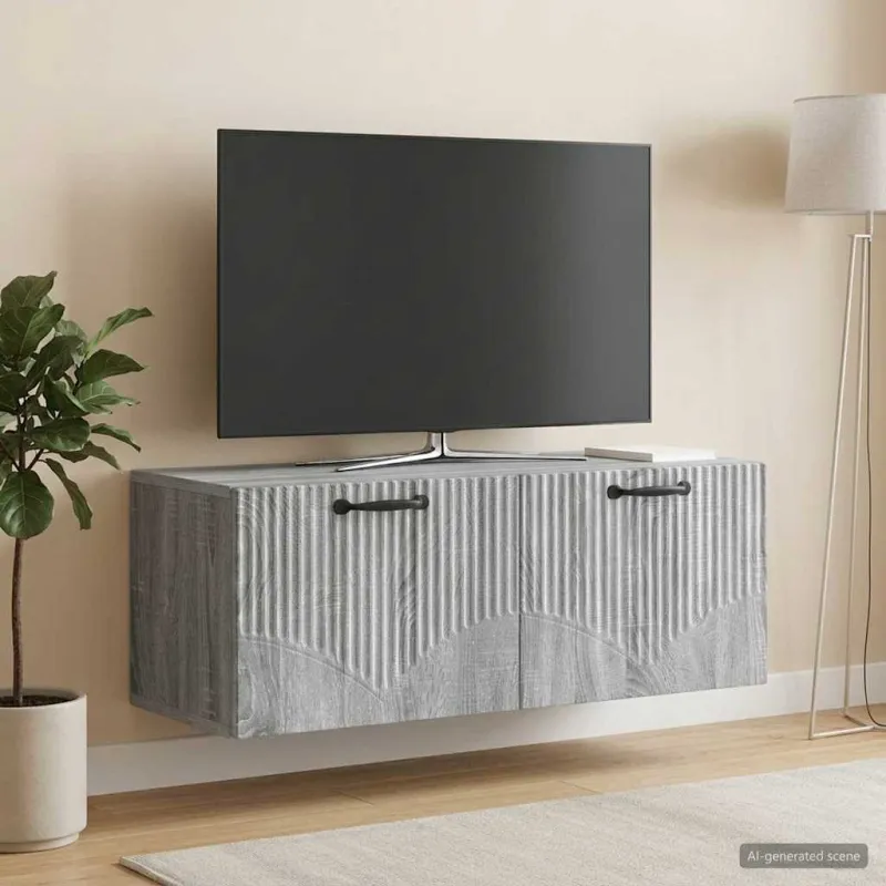 Sieninė TV spintelė Pilka sonoma ąžuolo 78,5 x 31 x 30 cm