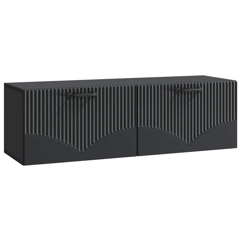 Sieninė TV spintelė Juoda 98 x 31 x 30 cm Apdirbta mediena