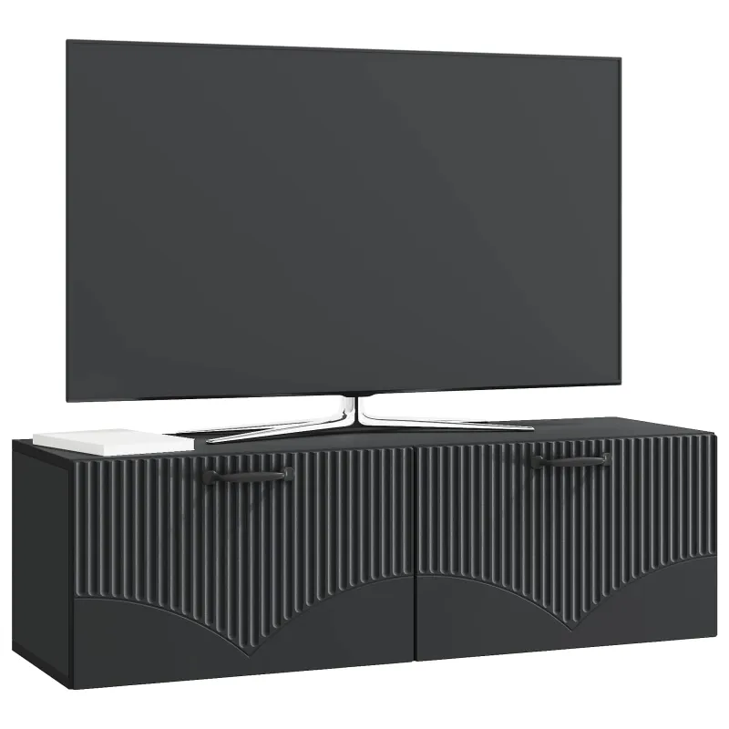 Sieninė TV spintelė Juoda 98 x 31 x 30 cm Apdirbta mediena