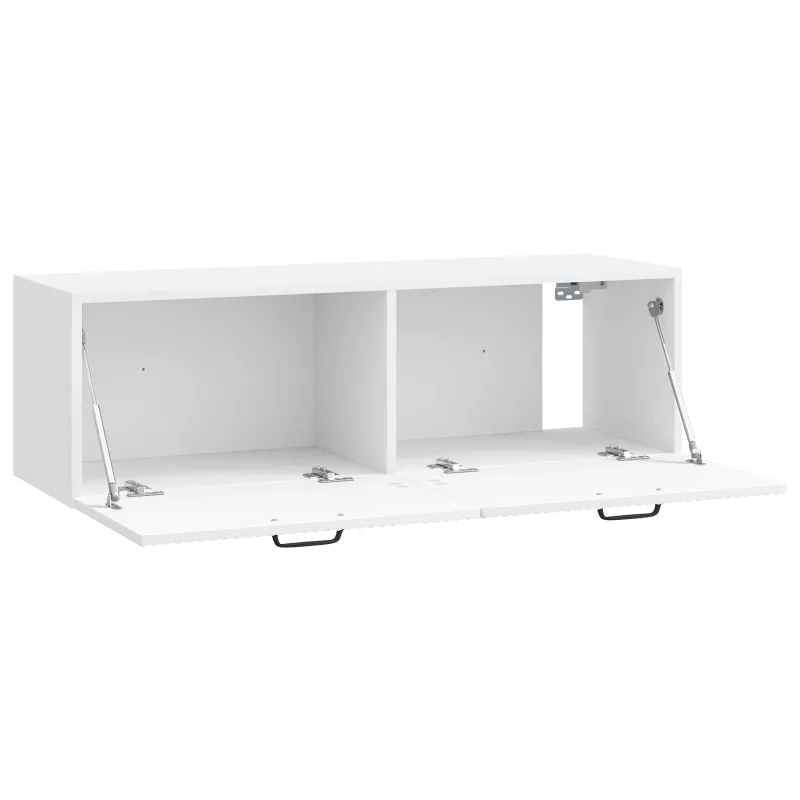 Sieninė TV spintelė Itin blizgi balta 98 x 31 x 30 cm
