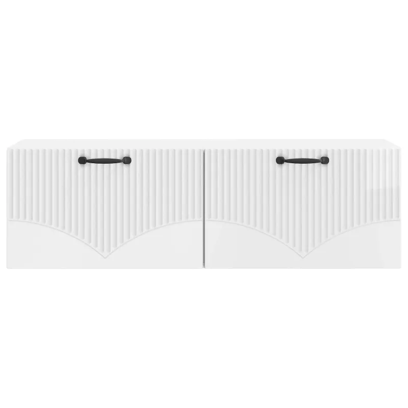 Sieninė TV spintelė Itin blizgi balta 98 x 31 x 30 cm