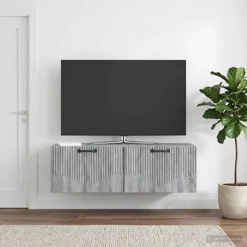 Sieninė TV spintelė Pilka sonoma ąžuolo 98 x 31 x 30 cm