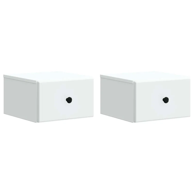 Sieninis naktinis staliukas 2 pcs Balta 34,5 x 33 x 20 cm