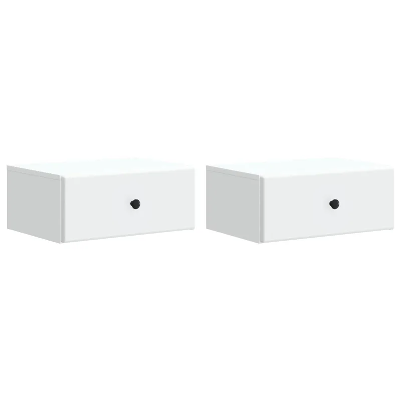 Sieninis naktinis staliukas 2 pcs Balta 49 x 34,5 x 20 cm