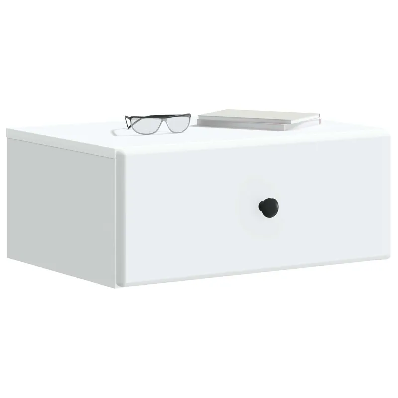 Sieninis naktinis staliukas 2 pcs Balta 49 x 34,5 x 20 cm