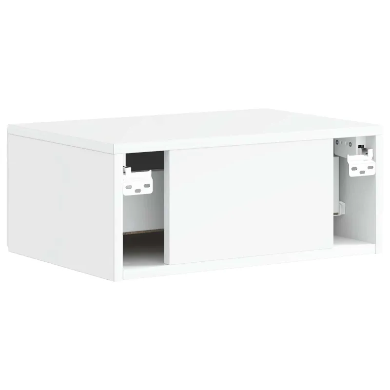 Sieninis naktinis staliukas Itin blizgi balta 49 x 34,5 x 20 cm