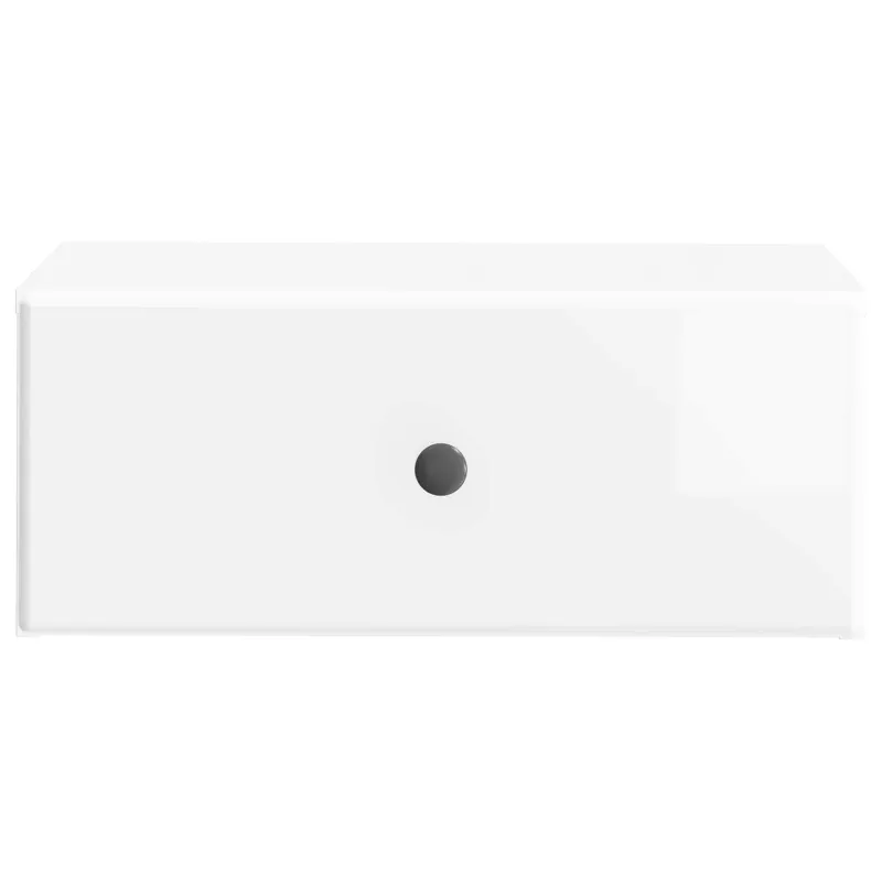 Sieninis naktinis staliukas su stalčių 2 pcs Itin blizgi balta