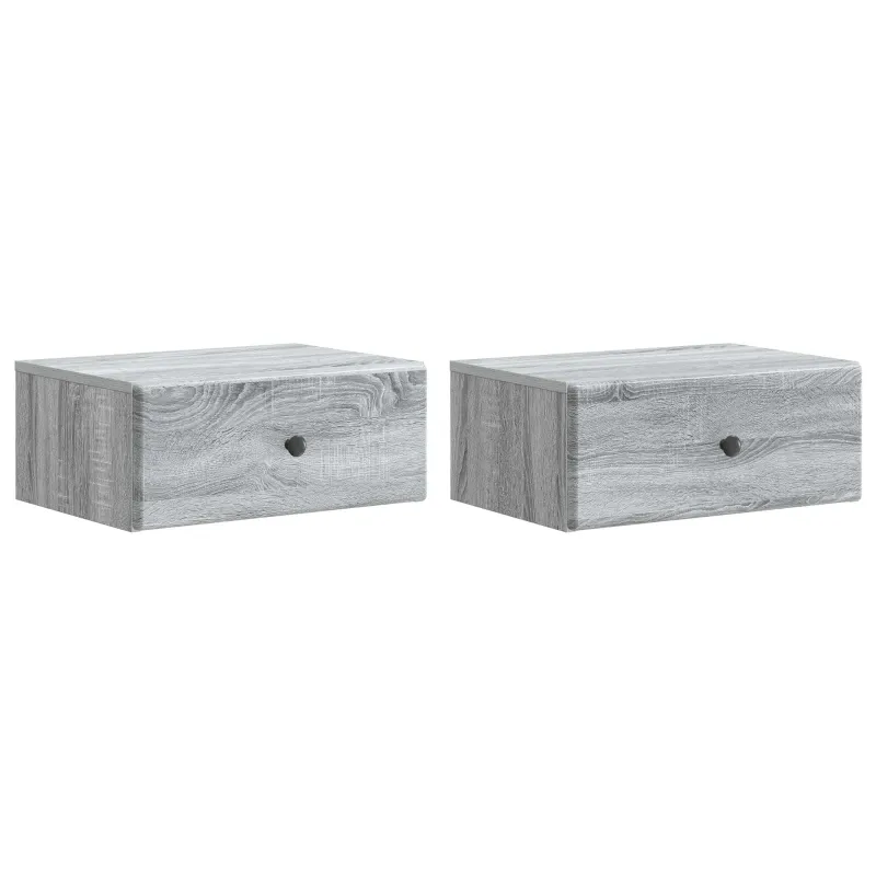 Sieninis naktinis staliukas 2 pcs Pilka sonoma ąžuolo