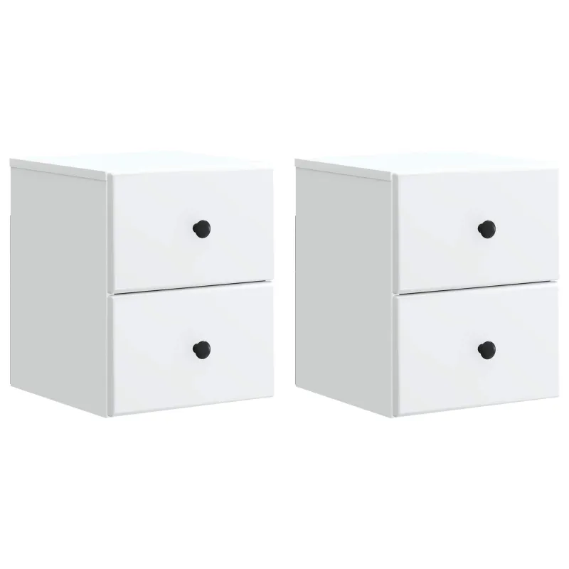 Sieninis naktinis staliukas 2 pcs Balta 34,5 x 33 x 40 cm