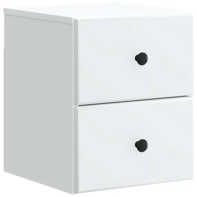 Sieninis naktinis staliukas 2 pcs Balta 34,5 x 33 x 40 cm