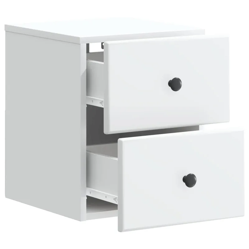 Sieninis naktinis staliukas 2 pcs Balta 34,5 x 33 x 40 cm