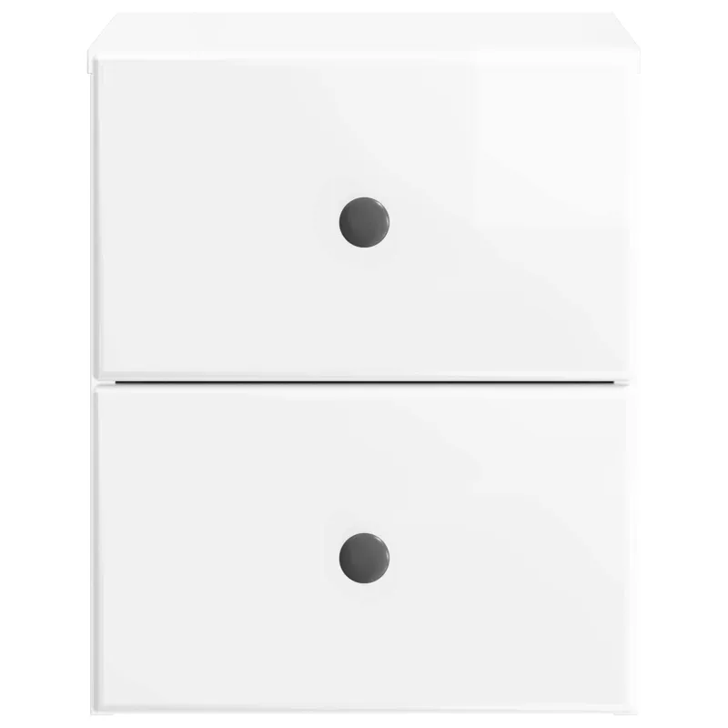 Sieninis naktinis staliukas Itin blizgi balta 34,5 x 33 x 40 cm